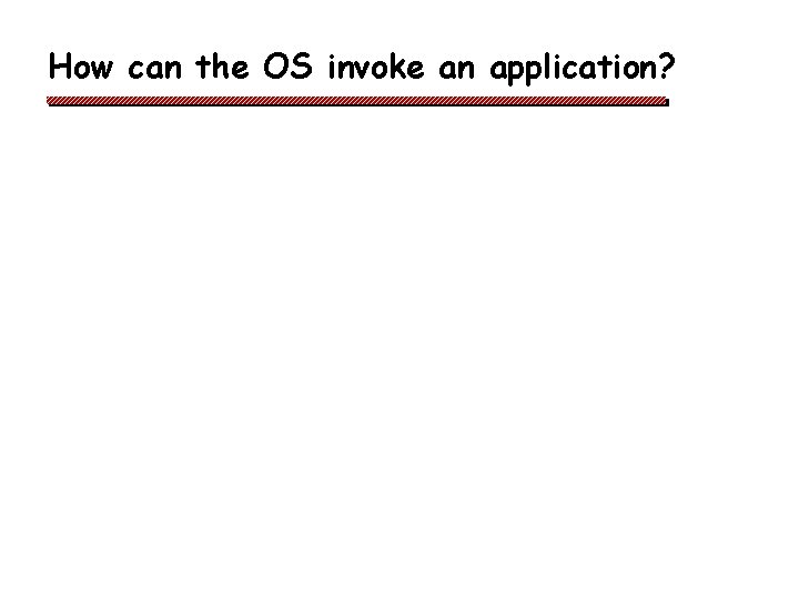 How can the OS invoke an application? How can the OS invoke an application?