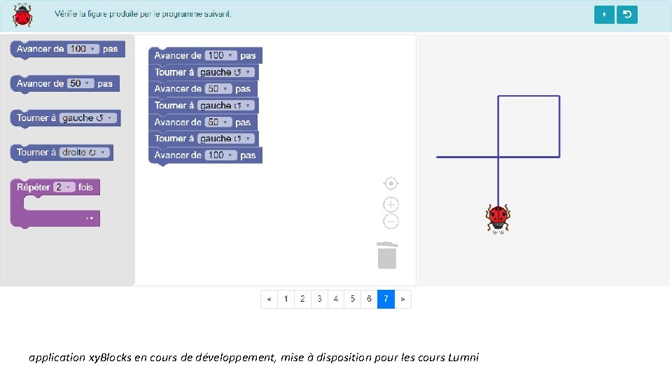 application xy. Blocks en cours de développement, mise à disposition pour les cours Lumni