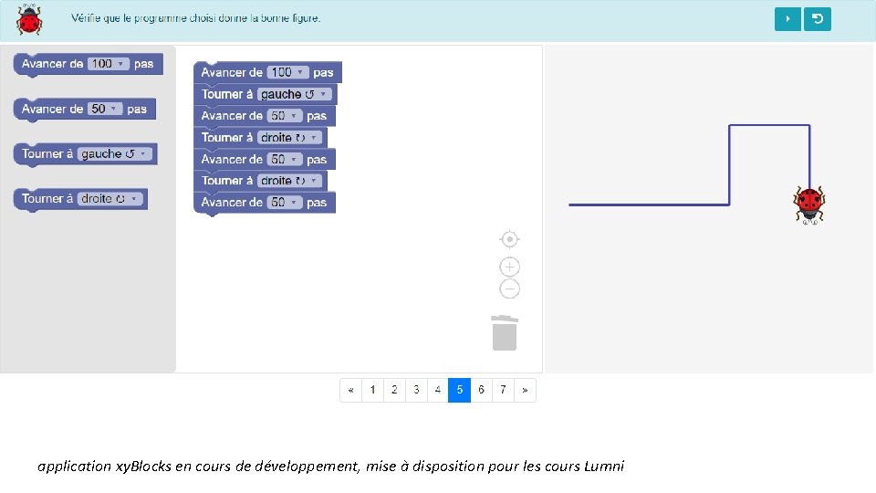 application xy. Blocks en cours de développement, mise à disposition pour les cours Lumni