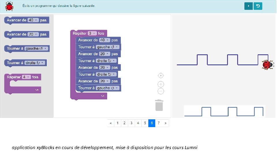 application xy. Blocks en cours de développement, mise à disposition pour les cours Lumni