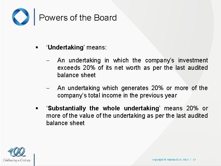 Powers of the Board § § ‘Undertaking’ means: – An undertaking in which the