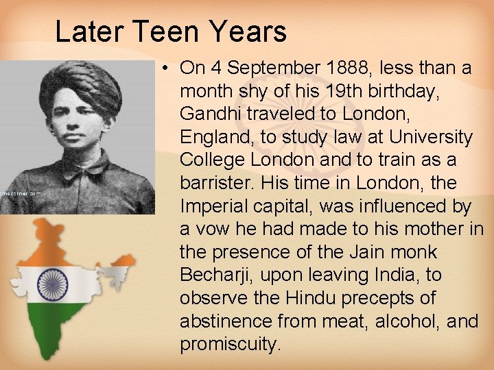 Later Teen Years • On 4 September 1888, less than a month shy of