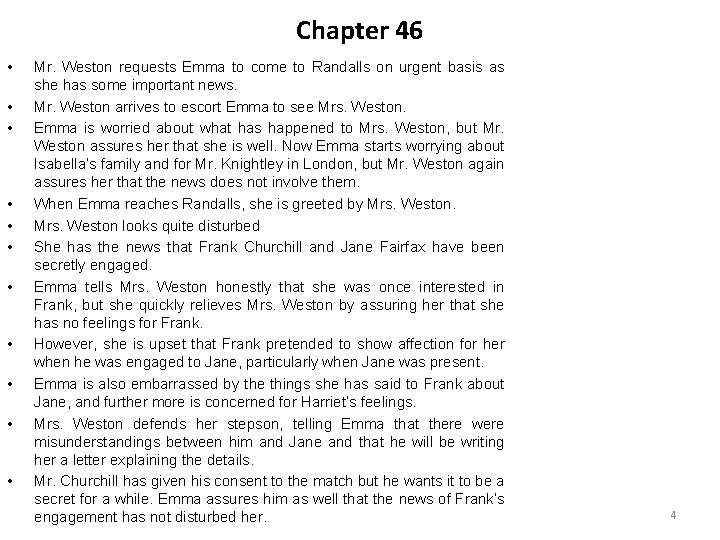 Chapter 46 • • • Mr. Weston requests Emma to come to Randalls on Chapter 46 • • • Mr. Weston requests Emma to come to Randalls on