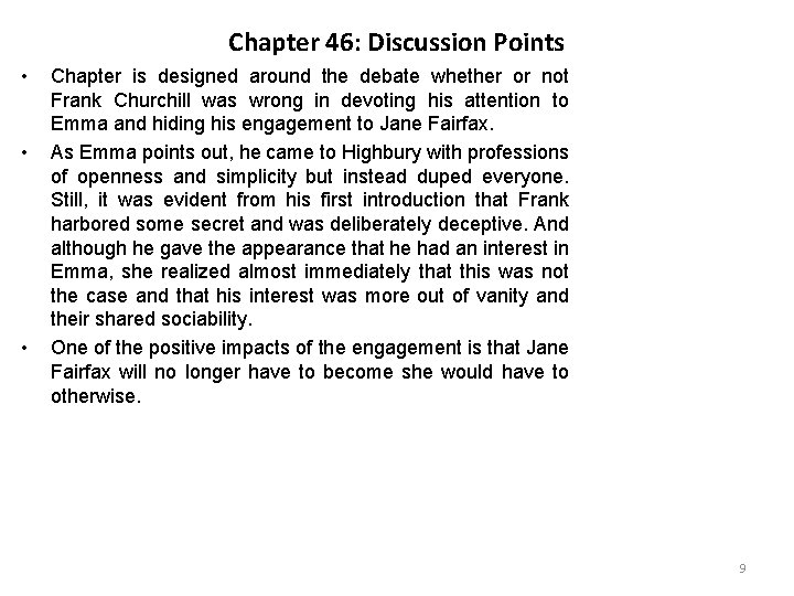 Chapter 46: Discussion Points • • • Chapter is designed around the debate whether Chapter 46: Discussion Points • • • Chapter is designed around the debate whether