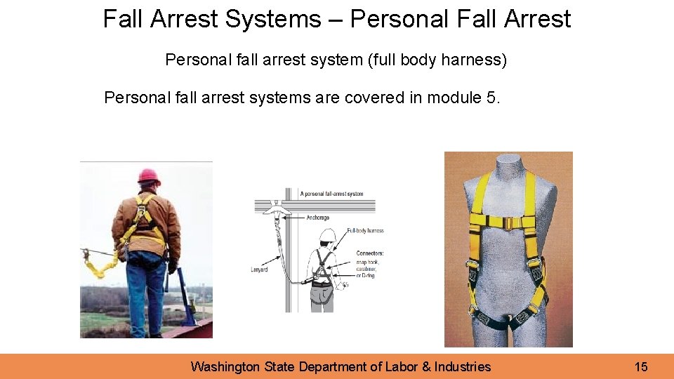 Fall Arrest Systems – Personal Fall Arrest Personal fall arrest system (full body harness) Fall Arrest Systems – Personal Fall Arrest Personal fall arrest system (full body harness)
