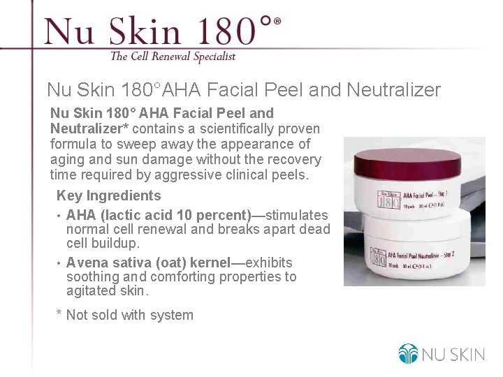Nu Skin 180°AHA Facial Peel and Neutralizer Nu Skin 180° AHA Facial Peel and