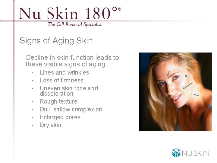 Signs of Aging Skin Decline in skin function leads to these visible signs of