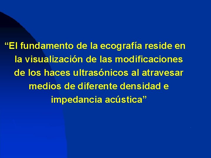 “El fundamento de la ecografía reside en la visualización de las modificaciones de los