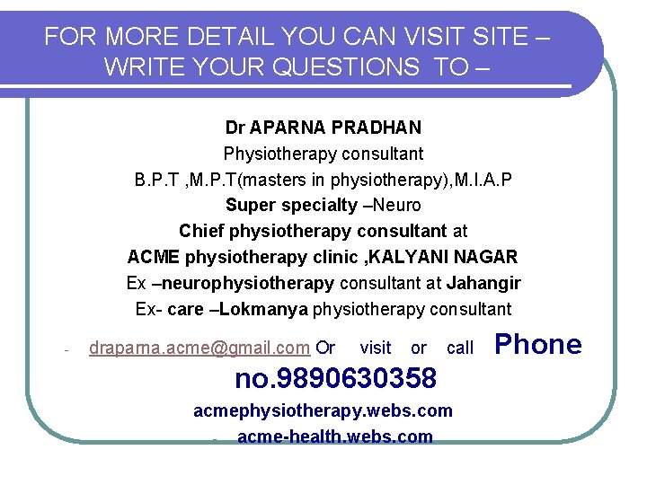 FOR MORE DETAIL YOU CAN VISIT SITE – WRITE YOUR QUESTIONS TO – Dr