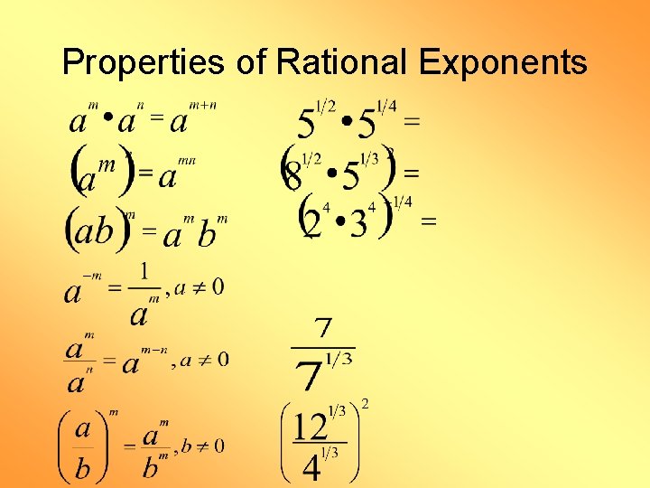 Properties of Rational Exponents 