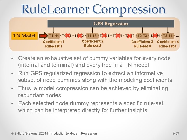 Rule. Learner Compression GPS Regression TN Model T 1_N 1 + T 1_T 2