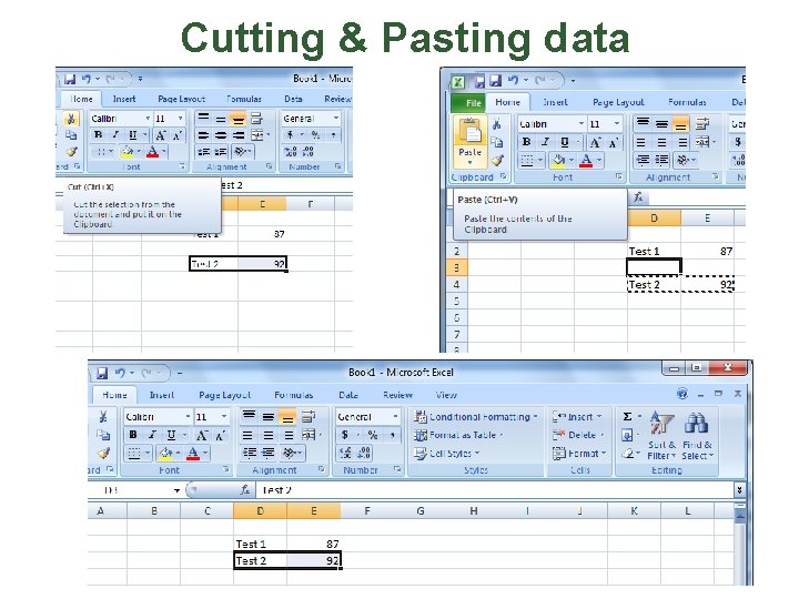 Cutting & Pasting data 