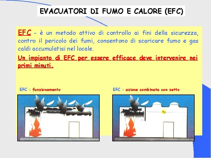 EVACUATORI DI FUMO E CALORE (EFC) EFC - è un metodo attivo di controllo