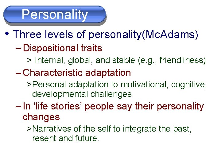 Psychology 100 12 Chapter 12 Personality I Outline