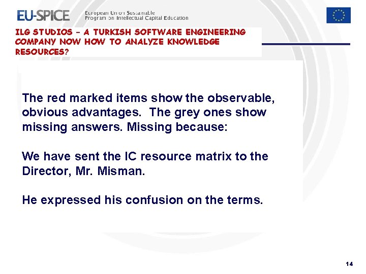 ILG STUDIOS – A TURKISH SOFTWARE ENGINEERING COMPANY NOW HOW TO ANALYZE KNOWLEDGE RESOURCES? ILG STUDIOS – A TURKISH SOFTWARE ENGINEERING COMPANY NOW HOW TO ANALYZE KNOWLEDGE RESOURCES?