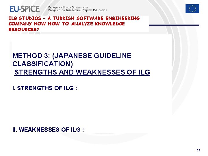 ILG STUDIOS – A TURKISH SOFTWARE ENGINEERING COMPANY NOW HOW TO ANALYZE KNOWLEDGE RESOURCES? ILG STUDIOS – A TURKISH SOFTWARE ENGINEERING COMPANY NOW HOW TO ANALYZE KNOWLEDGE RESOURCES?