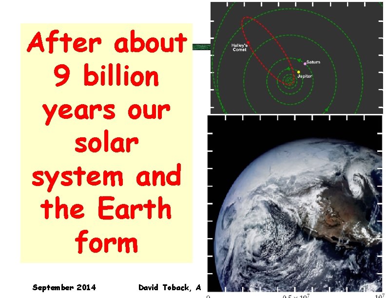 After about 9 billion years our solar system and the Earth form September 2014 After about 9 billion years our solar system and the Earth form September 2014