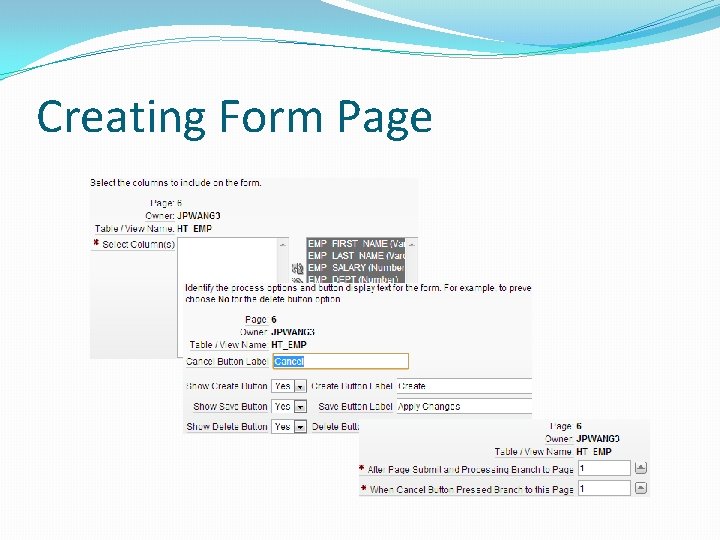 Creating Form Page 