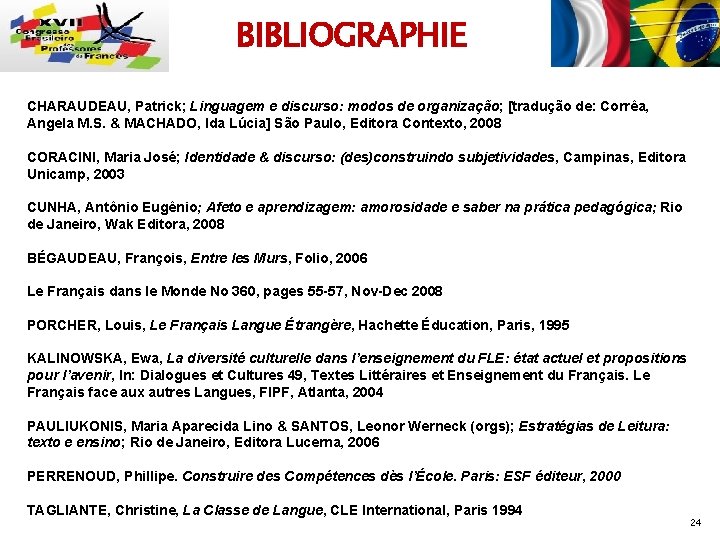 BIBLIOGRAPHIE CHARAUDEAU, Patrick; Linguagem e discurso: modos de organização; [tradução de: Corrêa, Angela M.
