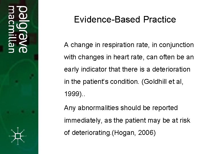 Evidence-Based Practice A change in respiration rate, in conjunction with changes in heart rate, Evidence-Based Practice A change in respiration rate, in conjunction with changes in heart rate,