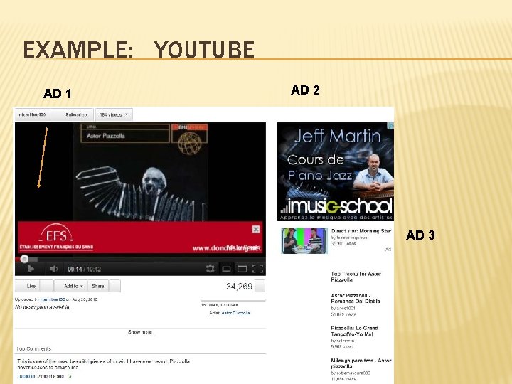 EXAMPLE: YOUTUBE AD 2 AD 1 AD 3 