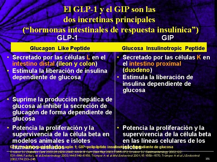 El GLP-1 y el GIP son las dos incretinas principales (“hormonas intestinales de respuesta