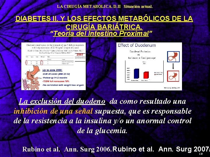 LA CIRUGÍA METABÓLICA. D. II Situación actual. DIABETES II. Y LOS EFECTOS METABÓLICOS DE