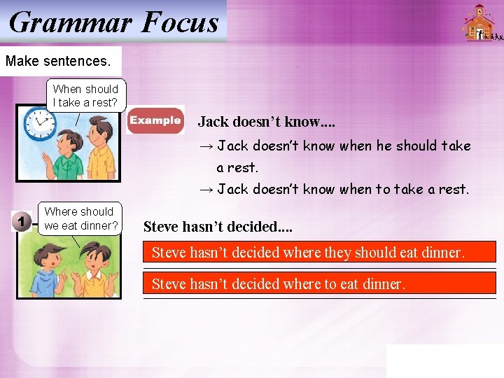 Grammar Focus Make sentences. When should I take a rest? Jack doesn’t know. . Grammar Focus Make sentences. When should I take a rest? Jack doesn’t know. .