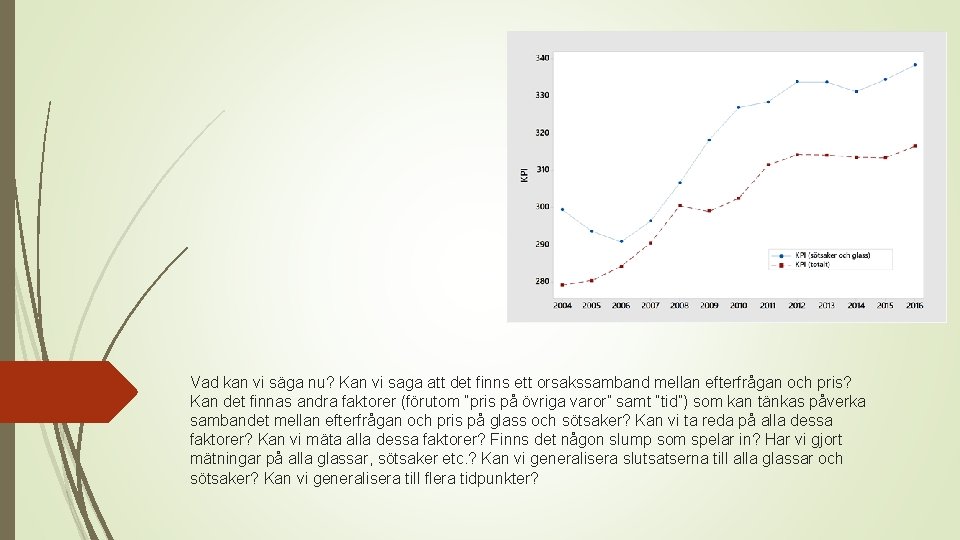 Vad kan vi säga nu? Kan vi saga att det finns ett orsakssamband mellan