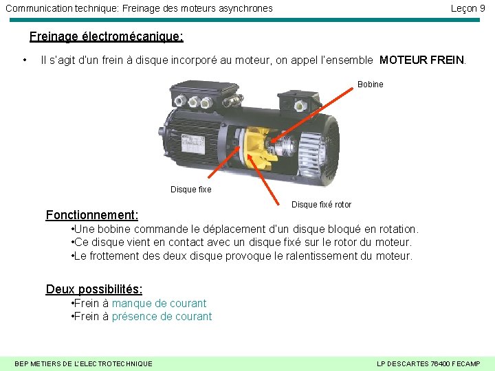 Communication technique Freinage des moteurs asynchrones Leon 9 — free download