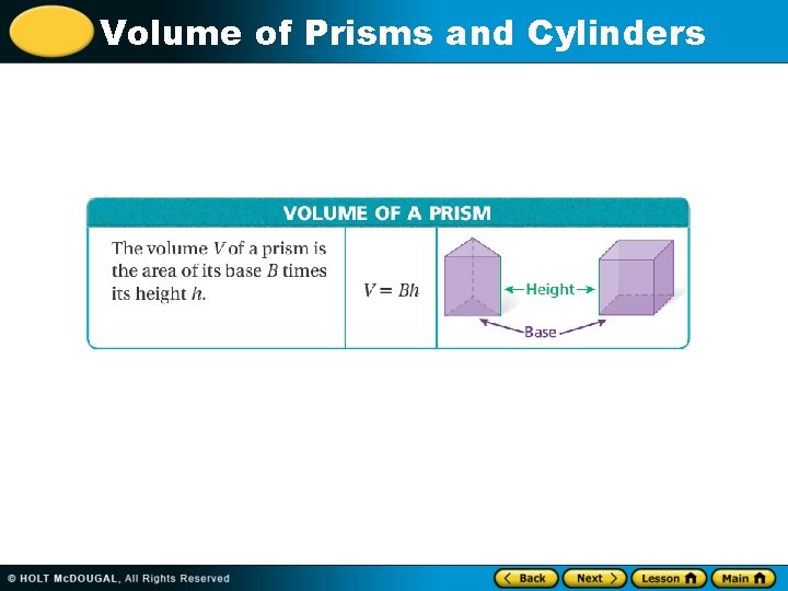 Volume of Prisms and Cylinders 