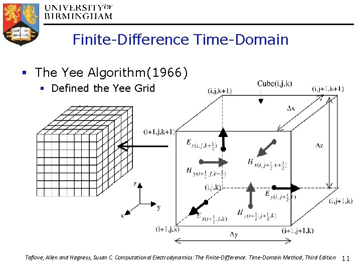Finite-Difference Time-Domain § The Yee Algorithm(1966) § Defined the Yee Grid Taflove, Allen and