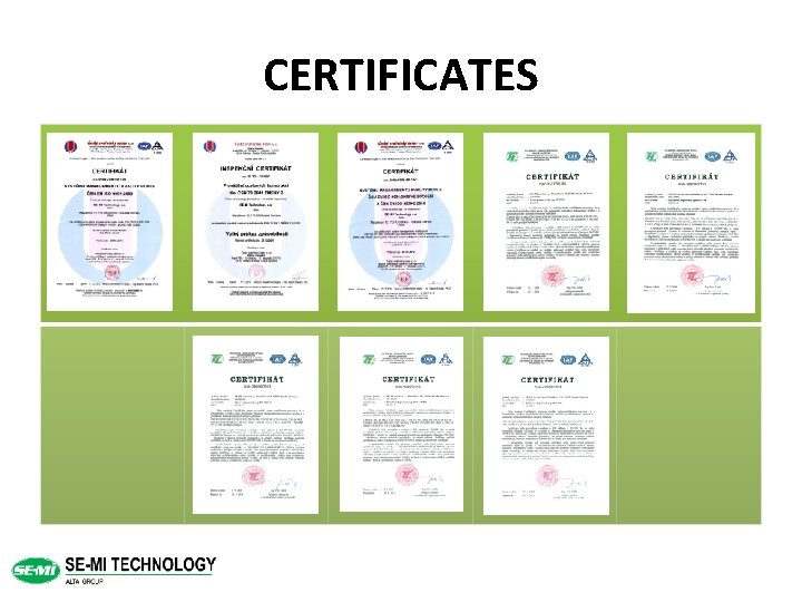 CERTIFICATES 