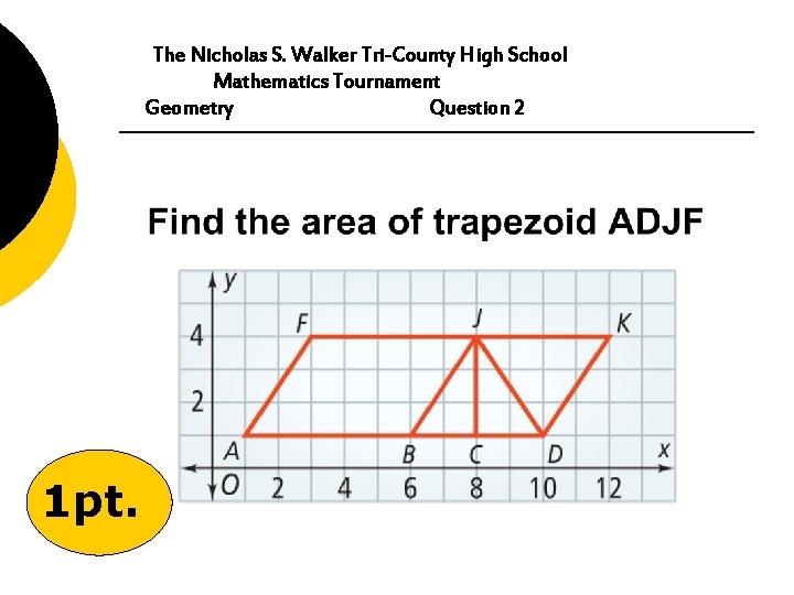 The Nicholas S. Walker Tri-County High School Mathematics Tournament Geometry Question 2 1 pt.