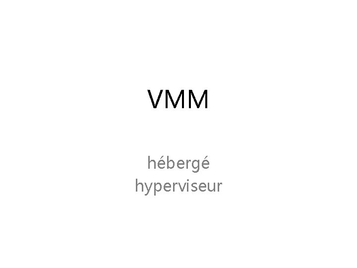 VMM hébergé hyperviseur 