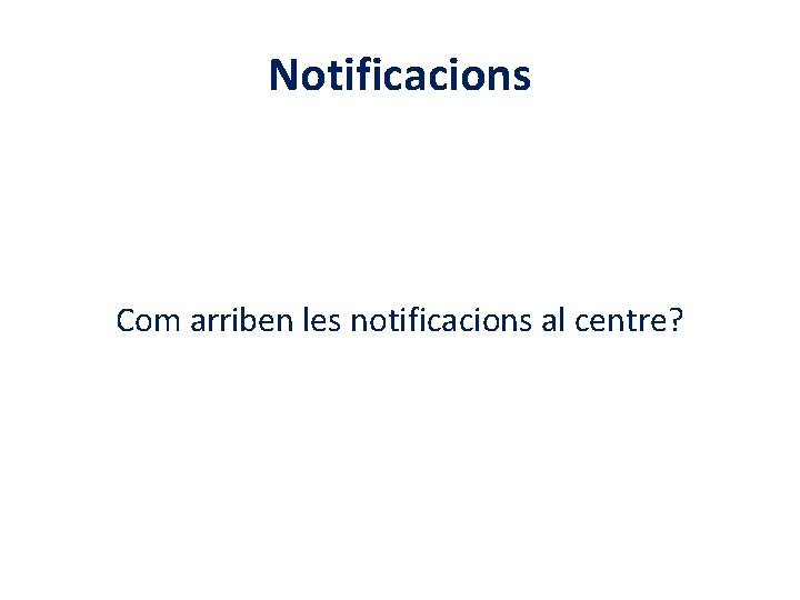 Notificacions Com arriben les notificacions al centre? 