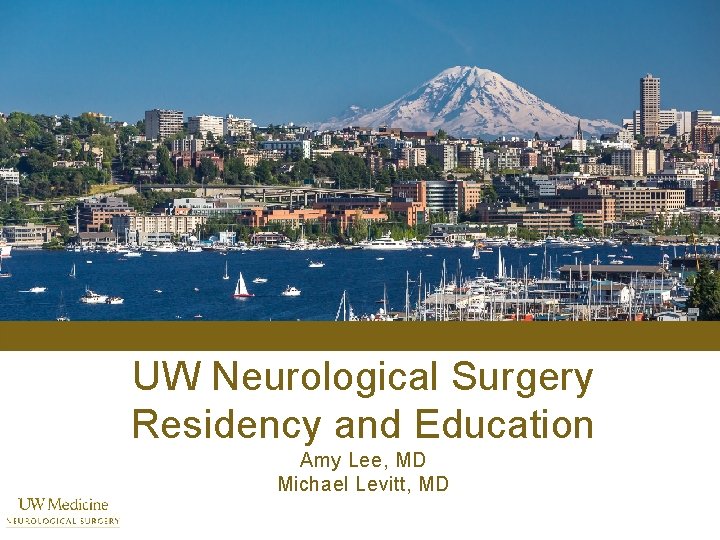 UW Neurological Surgery Residency and Education Amy Lee, MD Michael Levitt, MD 