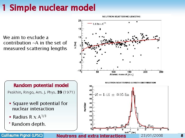 1 Simple nuclear model We aim to exclude a contribution ~A in the set 1 Simple nuclear model We aim to exclude a contribution ~A in the set