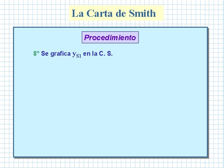 La Carta de Smith Procedimiento 8° Se grafica y. S 1 en la C. La Carta de Smith Procedimiento 8° Se grafica y. S 1 en la C.