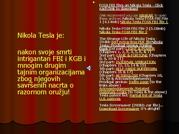 l FOIA FBI files on Nikola Tesla - Click each link to download (We l FOIA FBI files on Nikola Tesla - Click each link to download (We