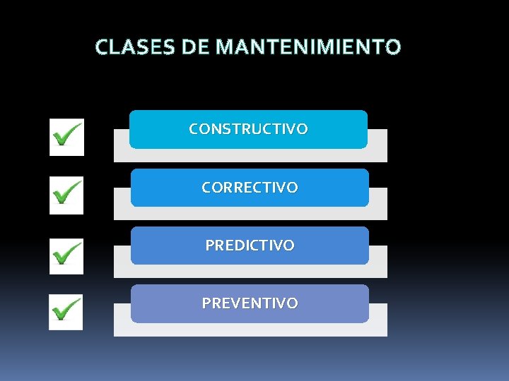 CLASES DE MANTENIMIENTO CONSTRUCTIVO CORRECTIVO PREDICTIVO PREVENTIVO 