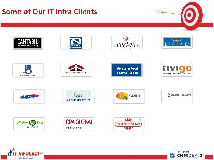 Some of Our IT Infra Clients Versatile Food Courts Pvt Ltd Some of Our IT Infra Clients Versatile Food Courts Pvt Ltd