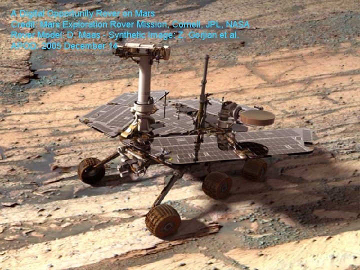 A Digital Opportunity Rover on Mars Credit: Mars Exploration Rover Mission, Cornell, JPL, NASA