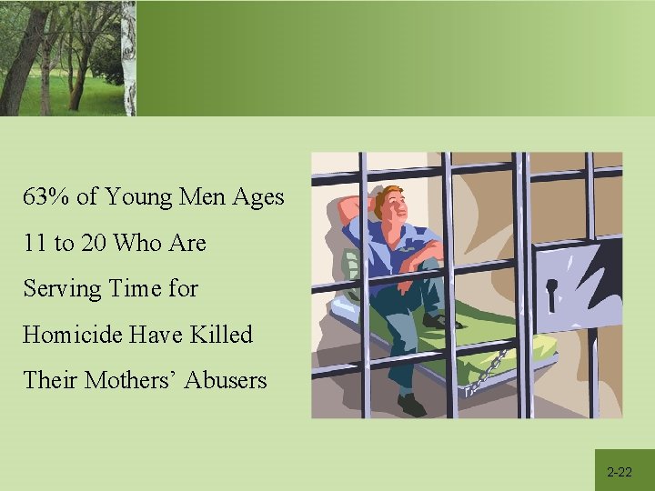 63% of Young Men Ages 11 to 20 Who Are Serving Time for Homicide