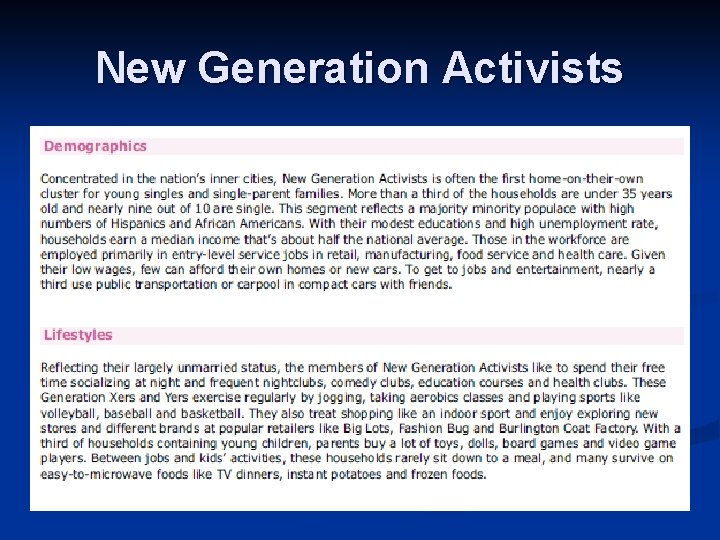 New Generation Activists 