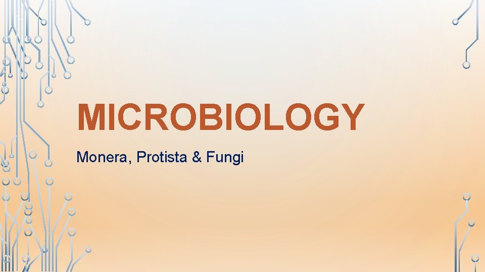 MICROBIOLOGY Monera, Protista & Fungi 