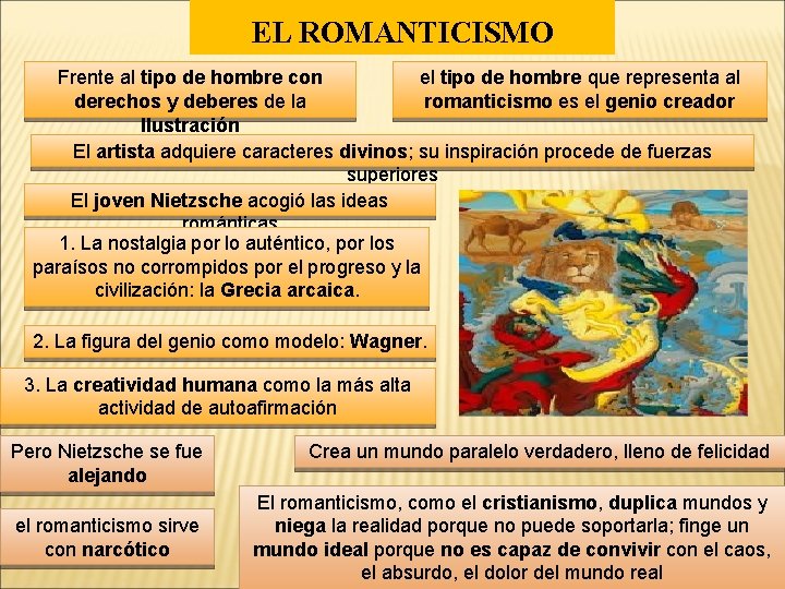 EL ROMANTICISMO Frente al tipo de hombre con el tipo de hombre que representa EL ROMANTICISMO Frente al tipo de hombre con el tipo de hombre que representa