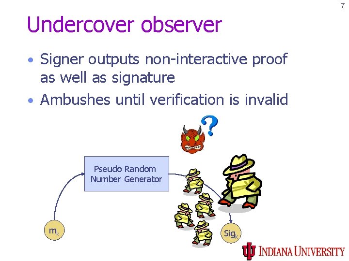7 Undercover observer • Signer outputs non-interactive proof as well as signature • Ambushes 7 Undercover observer • Signer outputs non-interactive proof as well as signature • Ambushes