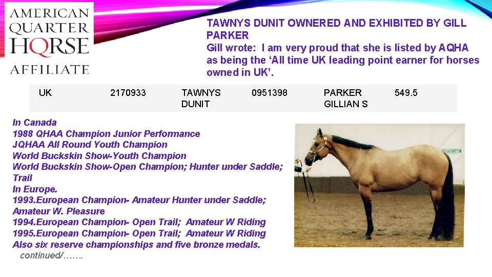 TAWNYS DUNIT OWNERED AND EXHIBITED BY GILL PARKER Gill wrote: I am very proud