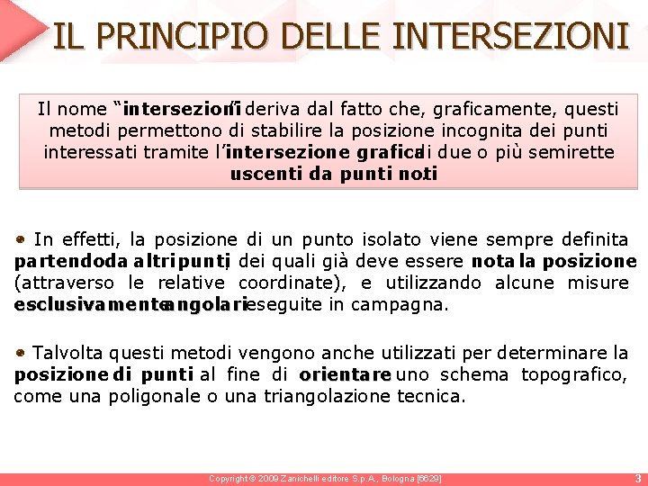IL PRINCIPIO DELLE INTERSEZIONI Il nome “intersezioni ” deriva dal fatto che, graficamente, questi